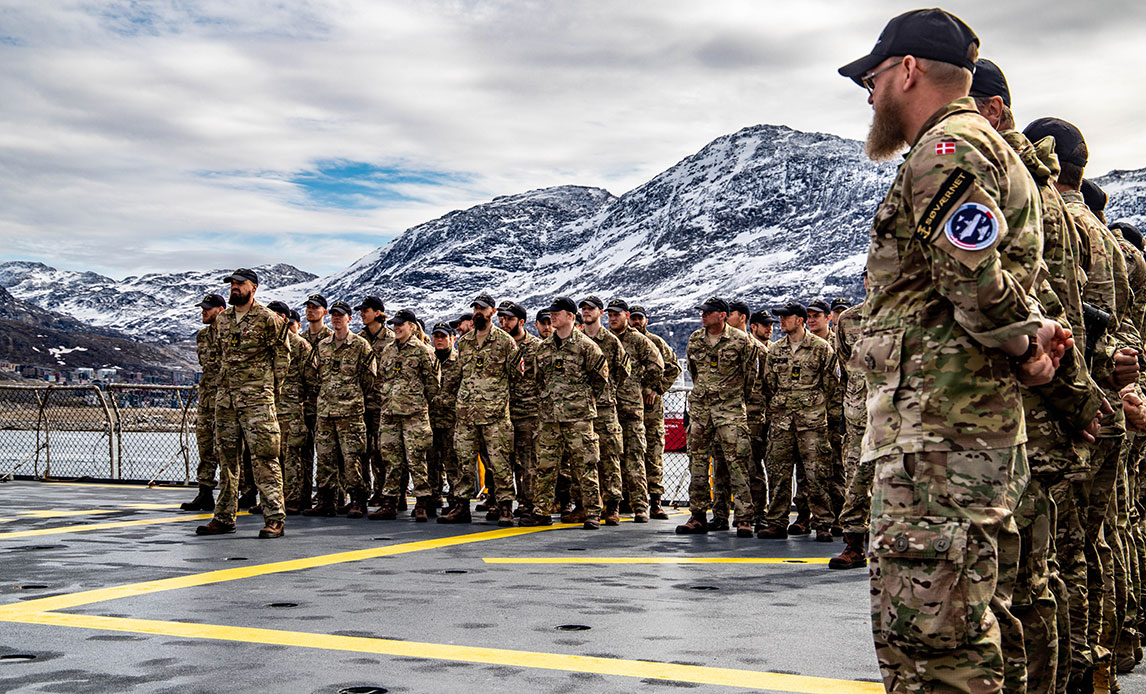 Fregatten Niels Juel var i juni 2020 i Grønland for at operere under Arktisk Kommando og bidrage til suverænitetshævdelsen og overvågning af farvandet.