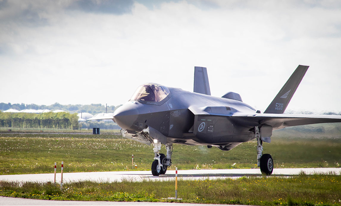 F-35 bliver Danmarks næste kampfly og skal fra 2027 overtage efter F-16 kampflyet. Foto: Simon Elbeck.