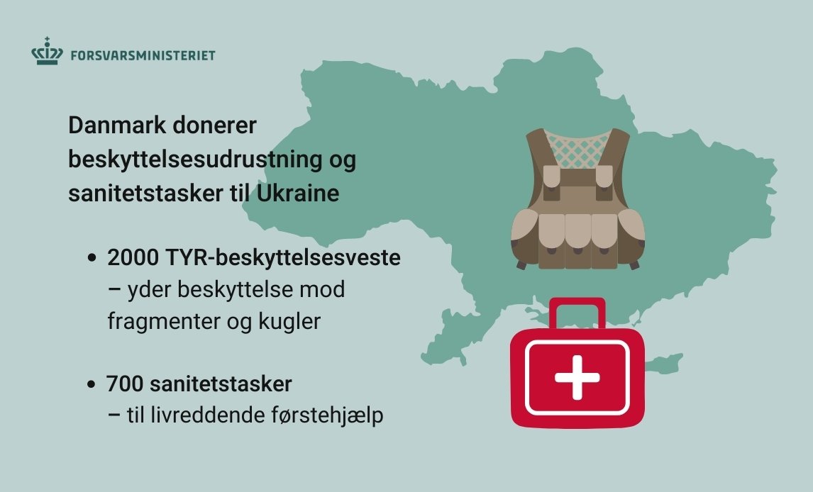 Danmark donerer beskyttelsesudrustning  til Ukraine