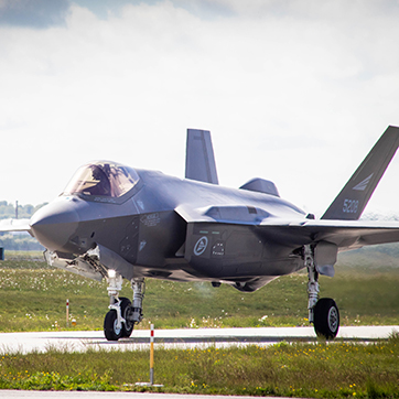 F-35 bliver Danmarks næste kampfly og skal fra 2027 overtage efter F-16 kampflyet. Foto: Simon Elbeck.